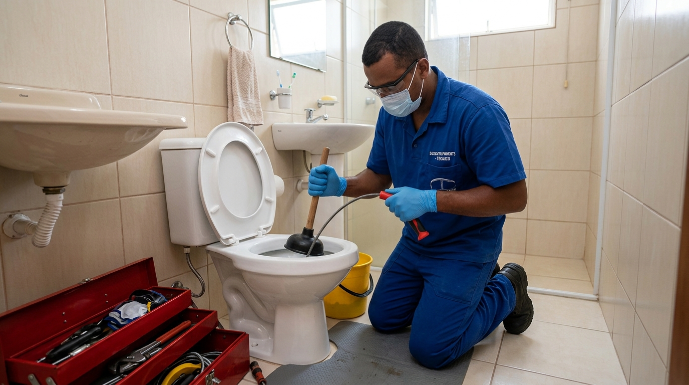 Desentupimento de vaso profissional em Uberlândia-MG