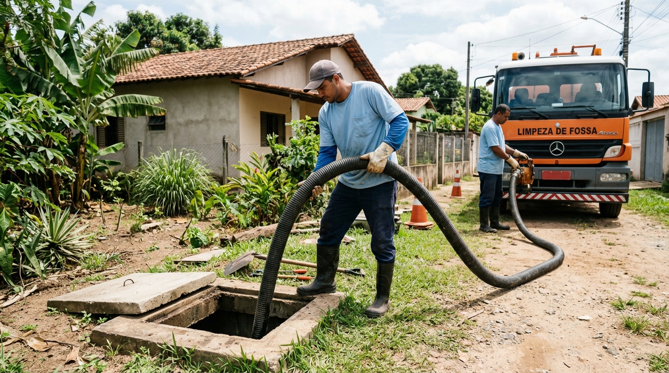 Higienização de fossa residencial em Uberlândia-MG